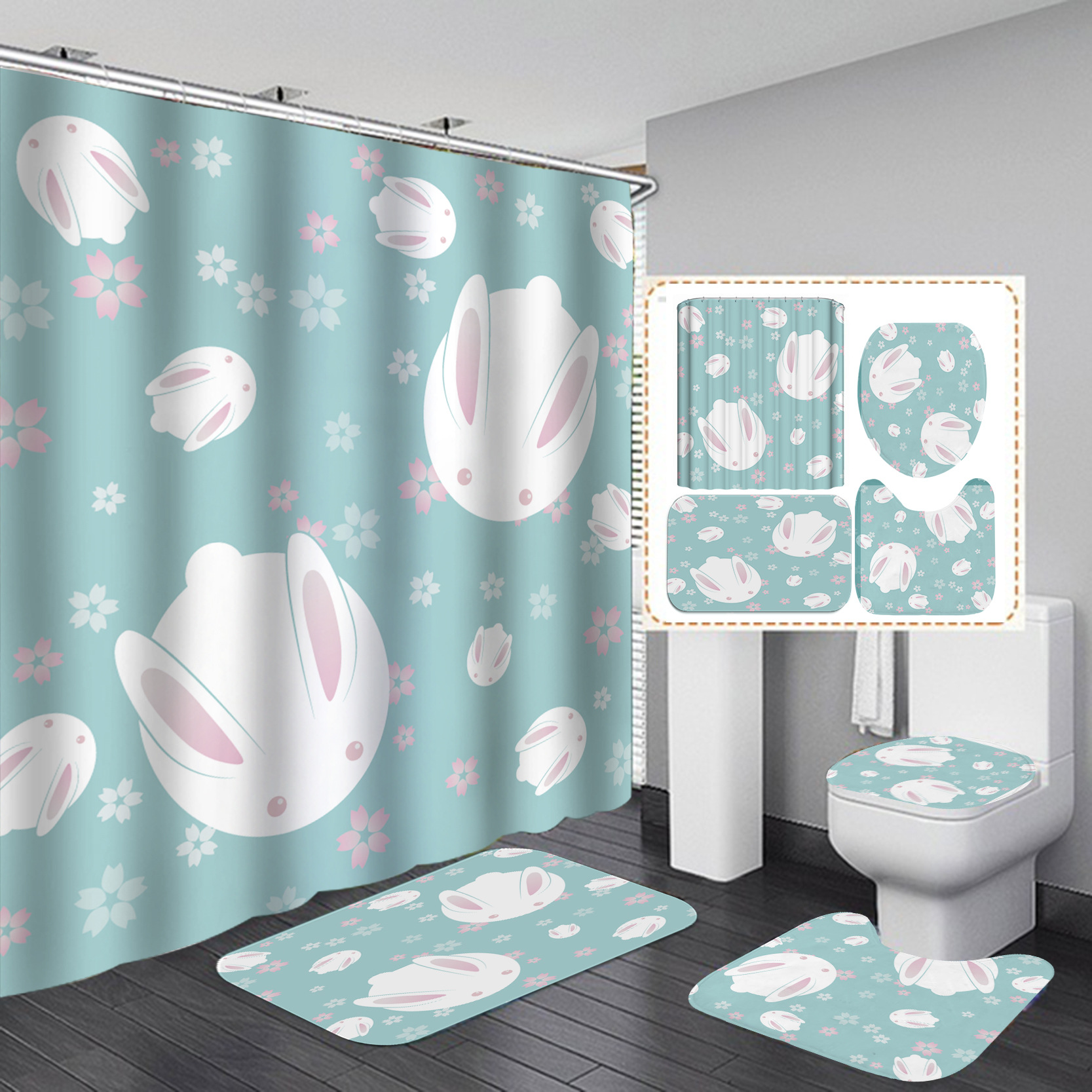 YL-37377 Digital Printed Waterproof Bathroom Composite Shower Curtain - Factory Direct Supply of Shower Curtains (Wholesale)