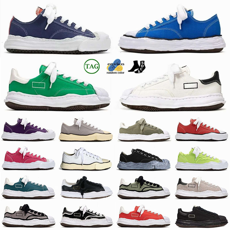 Designer Maison Canvas White Platform Sneakers For Men And Women Low Black Pink Light Blue White Shoes