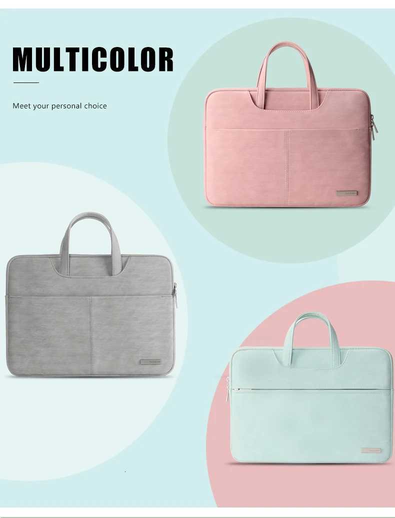 PU Leather women Laptop Bag Notebook Case Carrying Briefcase for Macbook Air 133 14 156 inch men Handbags shoulder sleeve BagT251212