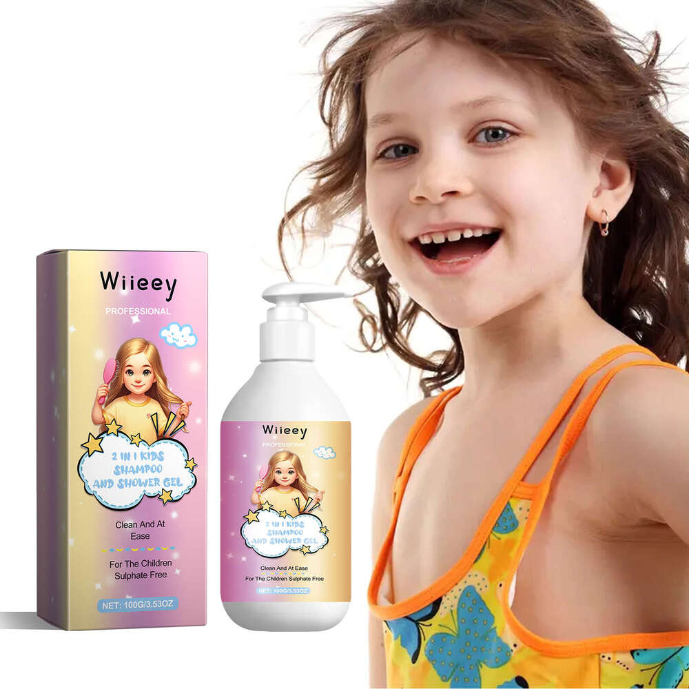 Wiieey 2-in-1 Shampoo and Body Wash Repair Dry Ends Scalp Massage Gentle Cleansing Smooth Hair Care
