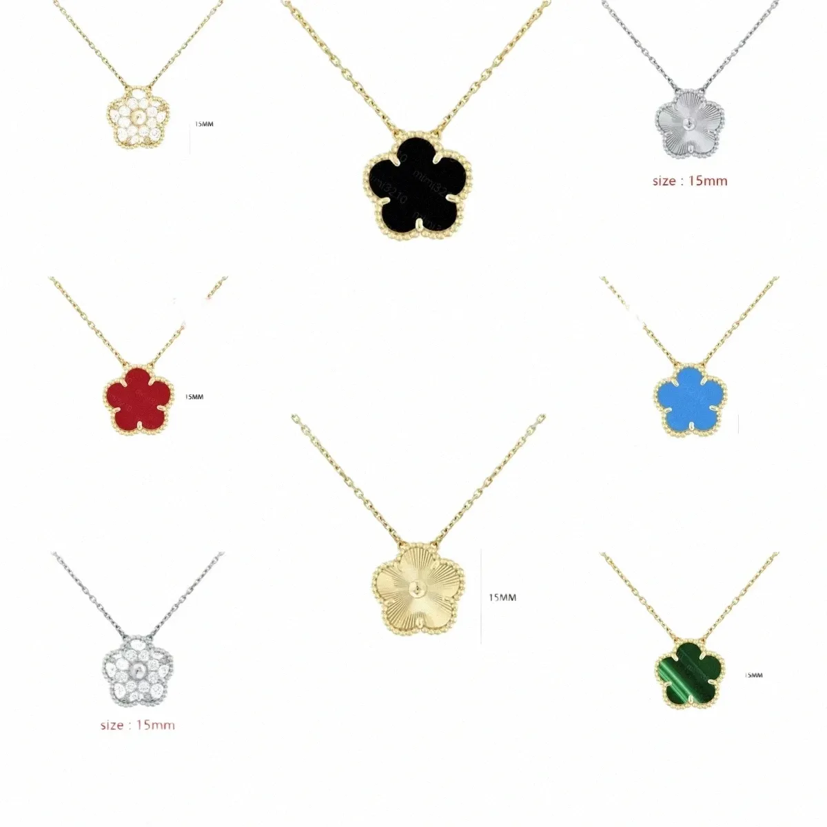 Clover Flower designer necklace 18K Gold Plated agate Pendant Stainless Steel Holiday gifts Four leaf necklace luxury Jewelry Designer for Ladies stock in usa