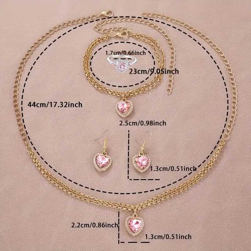 6pcs Womens Watch Rhinestone Heart Pointer Quartz Watch Cute Bracelet Wrist Watch Jewelry Set Gift For Her Y251212