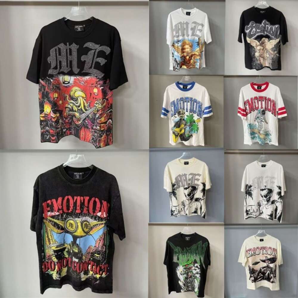 Mixed Emotion T Shirt Men Designer Boxy Clothing Letter Graphic Print Hoodies Breathe Clothes Unisex High Street Y2k Hip Hop High Quality Casual Emotionly Shirts 757
