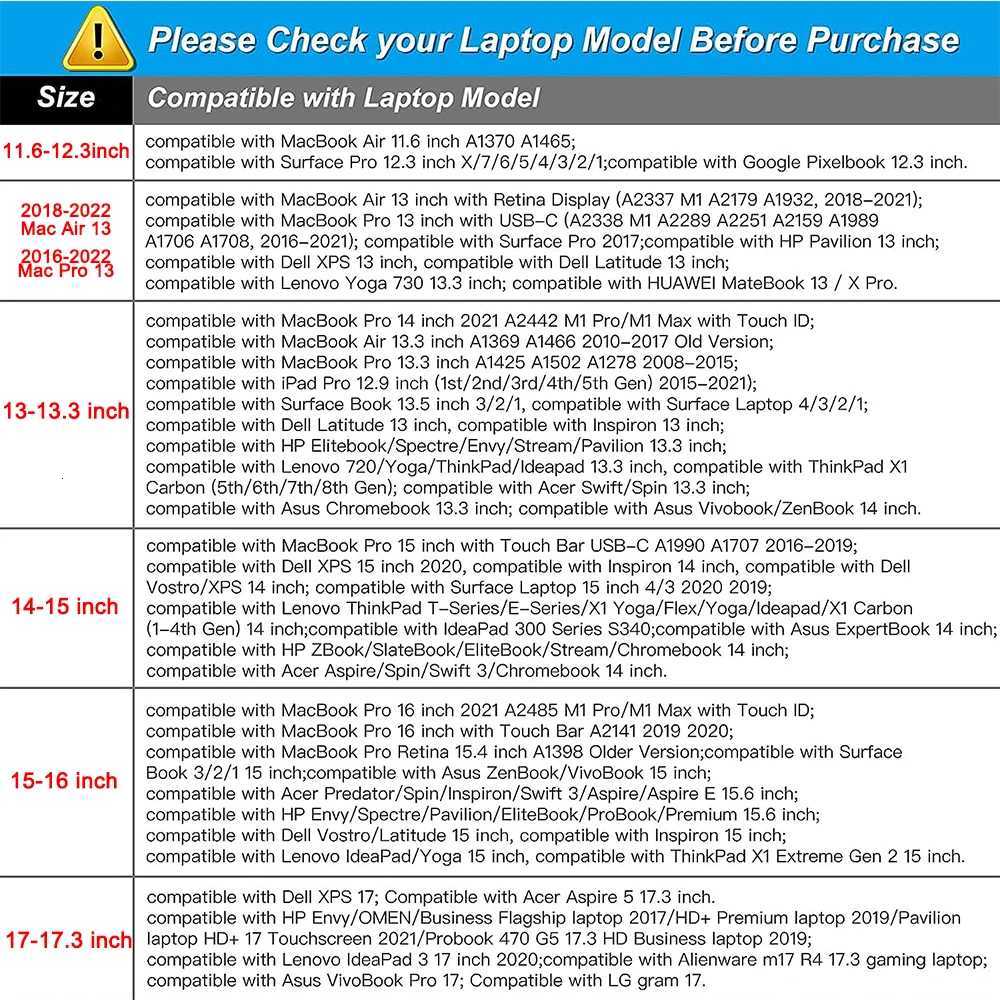 Laptop Sleeve Bag 11 12 13 14 15 16 173 inch for Macbook HP Dell Acer Notebook Pouch Travel Business Computer Handbag BriefcaseT251212