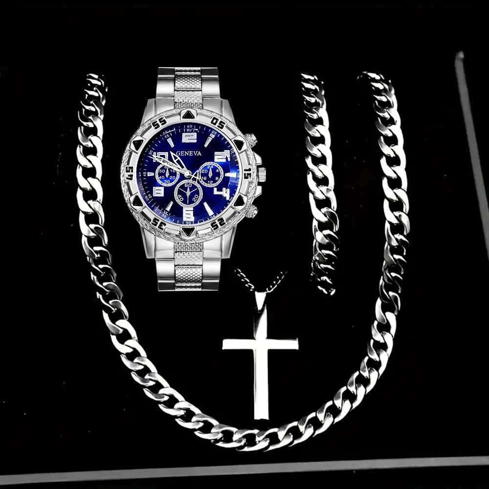 Mens Foreign Trade Watch Mens Large Dial Quartz Sports Square Watches For Mens Glowing Watch Set Y251212