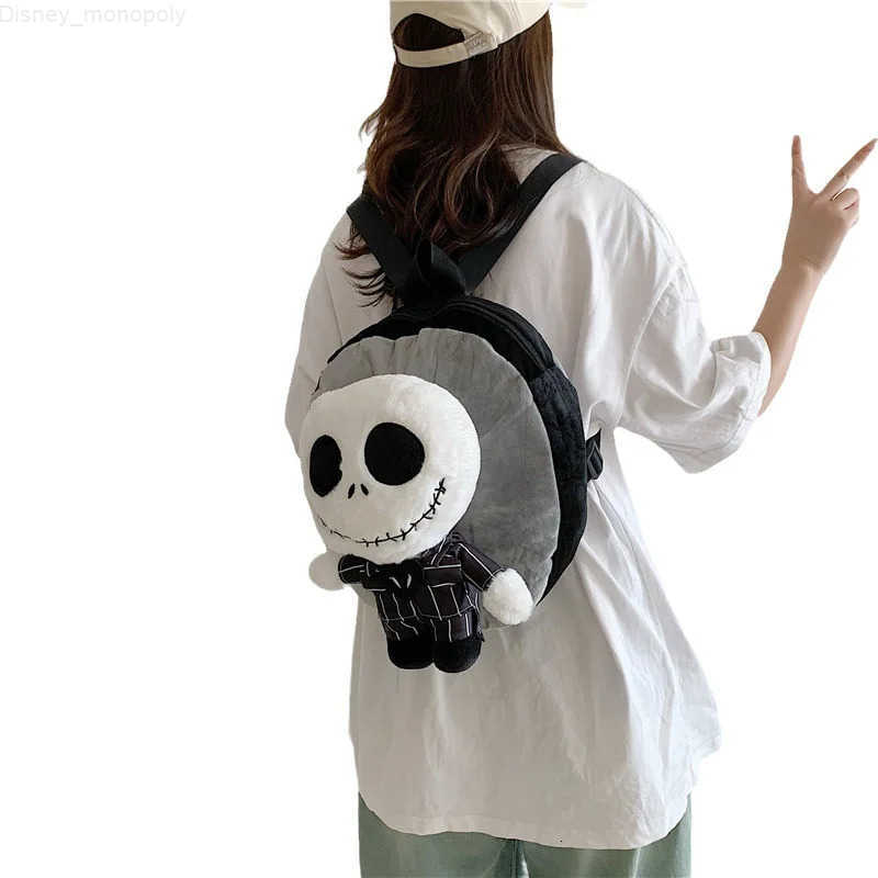 Disney Jack Skellington Plush Backpack The Nightmare Before Christmas Anime Figure Bags Halloween Costume H251212