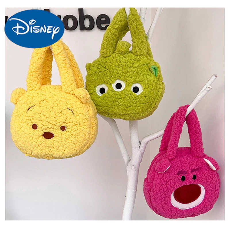 Disney Cute Cartoon Handbag Girl Plush Kawaii Winnie The Pooh Backpack Women Fashion Lotso Alien Large Capacity wallets Kid Gift H251212