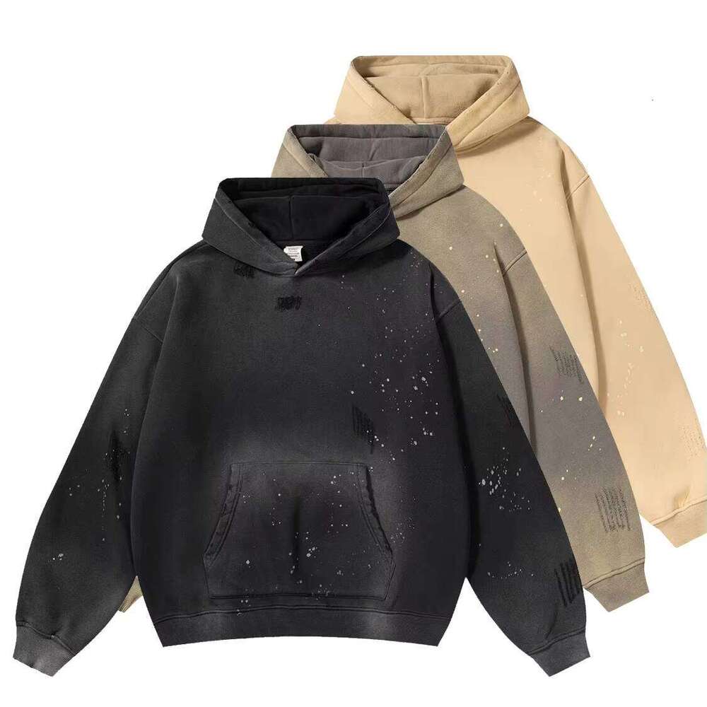 High Quality Plain Oversized Unisex Hoodie Custom Fleece Cotton Sweatshirts 3D Puff Printing Pullover Men's Monkey Wash Hoodies