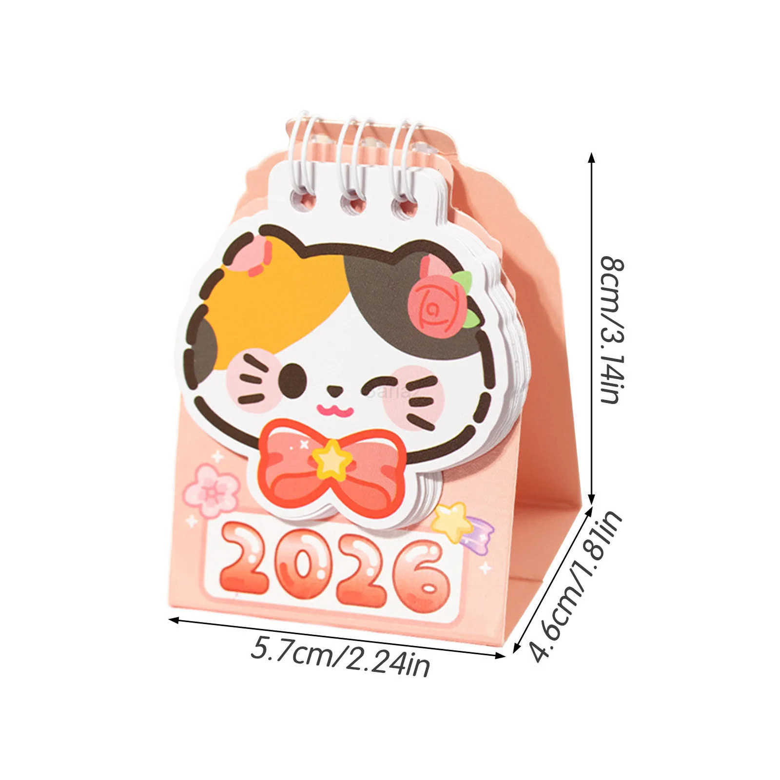 Sanrio Year 2026 Small Kitty Calendar Desktop Memo Organizer Clear Printing Compact Kitty Planner Cat Calendar Desktop Marker Board H251212
