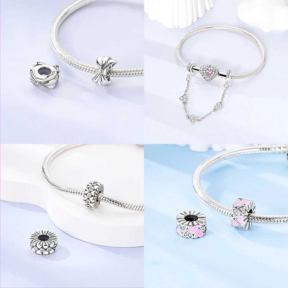 Rose Gold Zircon Beads Fit Bracelet Charms 925 Sier Jewelry Wen Diy Accories Y251212