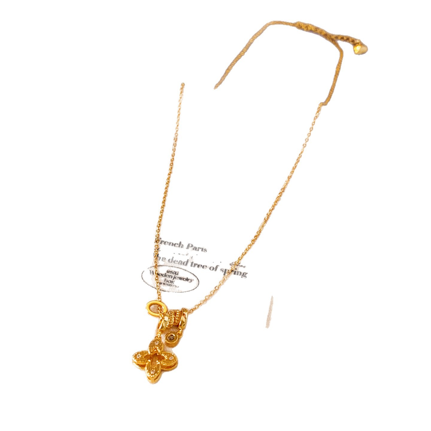 Real Gold Plated Zircon Flower Casual Simple Daily Commuting Versatile Collarbone Chain Light Luxury High-End Necklace - view 6