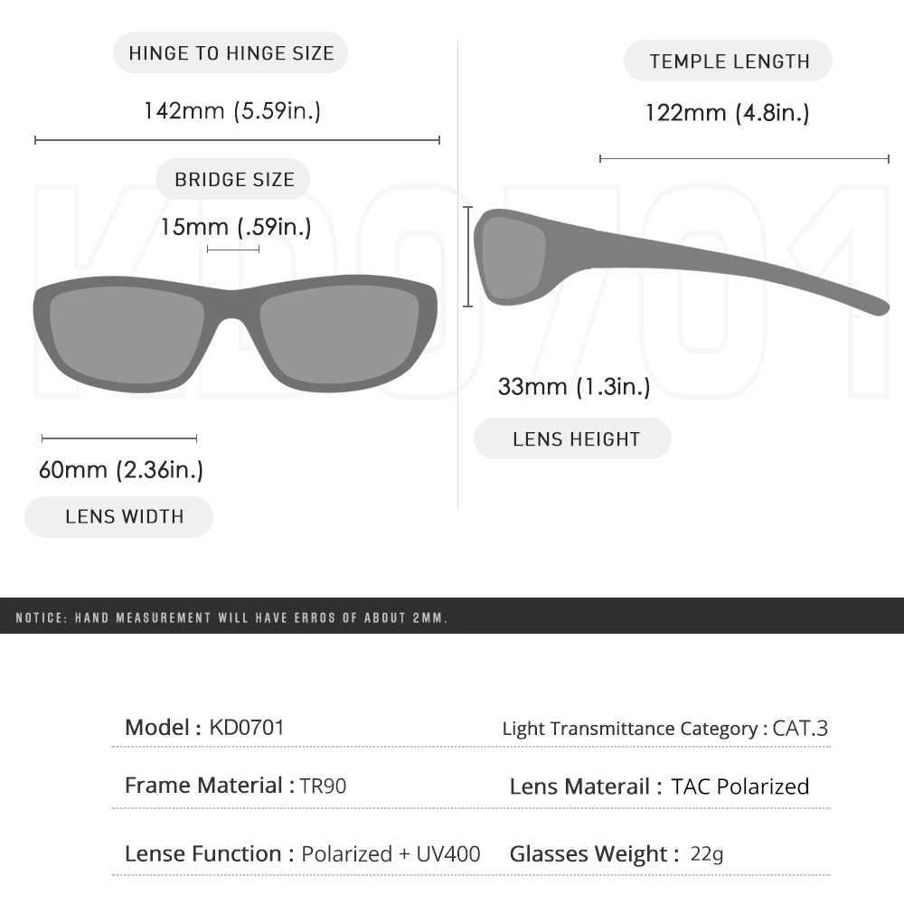 KDEAM Medium Size Outdoor Hiking Sunglasses Polarized Mens Camping Fishing Sun Glasses Unisex TR90 With Box G251212