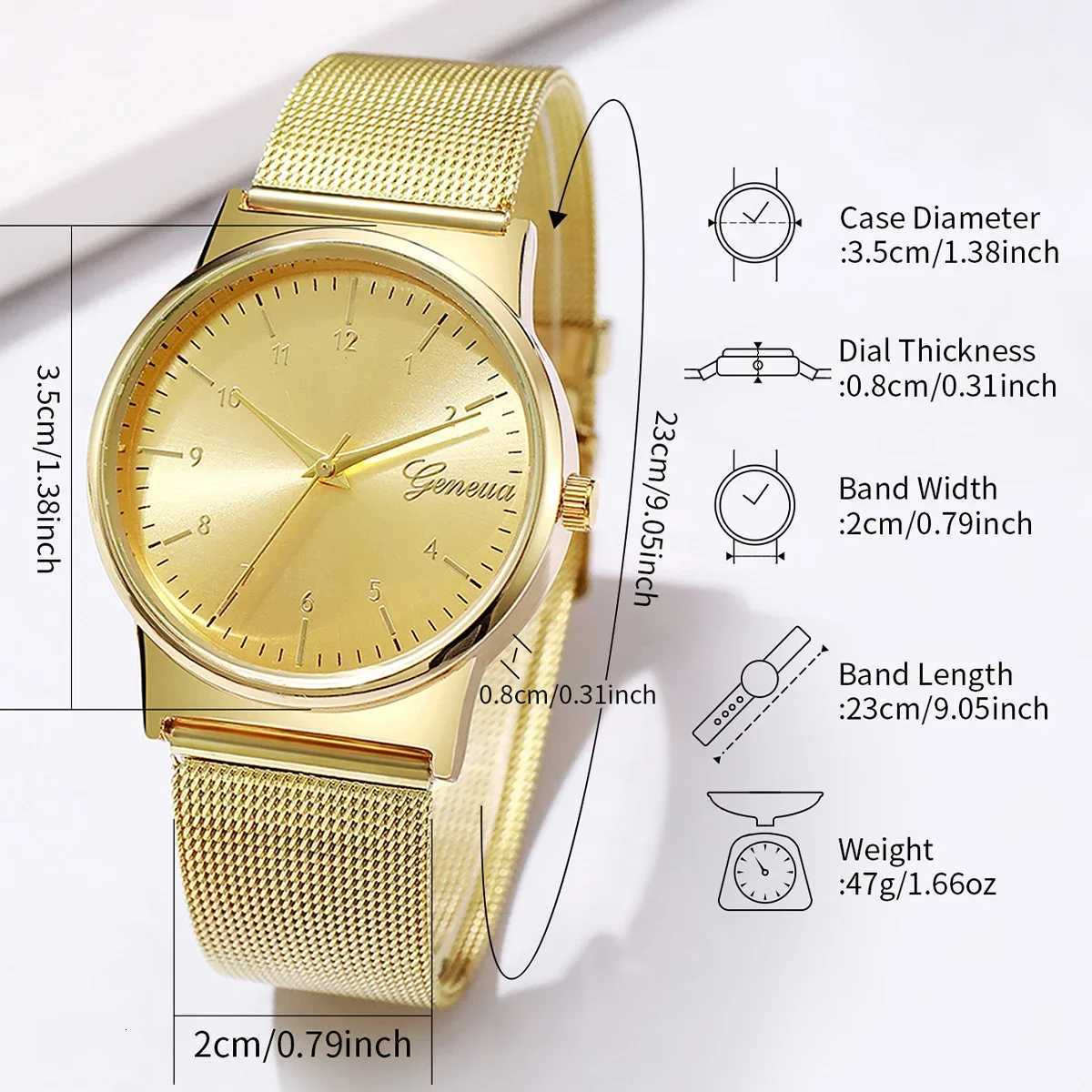 2PCS/Set Fashion Arabic Dial Women Watches Ladies Mesh Band Quartz Wristwatch Heart Bracelet Set Reloj MujerWithout Box Y251212