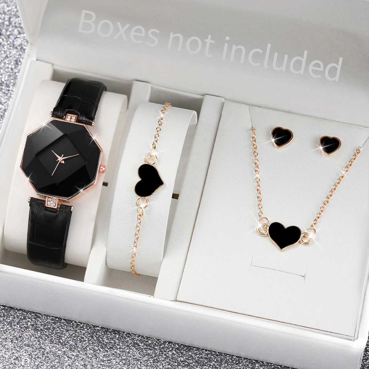 5/6PCS Fashion Women Watches Simple Leather Band Quartz Watch for Women Clock Jewelry Set Reloj MujerWithout Box Y251212