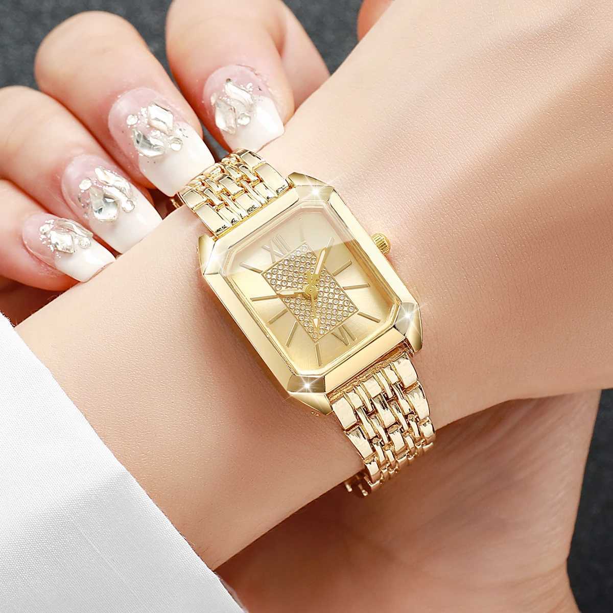 Fashion Rectangle Women Quartz Watch Ladies Stainless Steel Strap Wristwatches Reloj Mujer Girls Clock GiftWithout Box Y251212