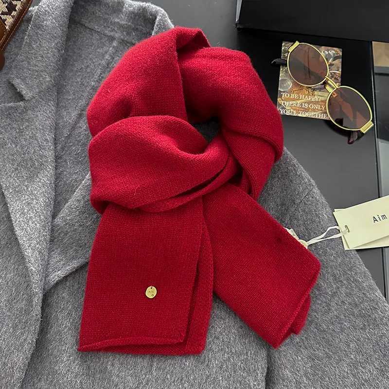 100 Wool Winter Scarf For Women Long Warm Cashmere Scarves Hijab Solid Lady Shawl Wrap Female Pashmina Bandana Head Scarfs New Y251211