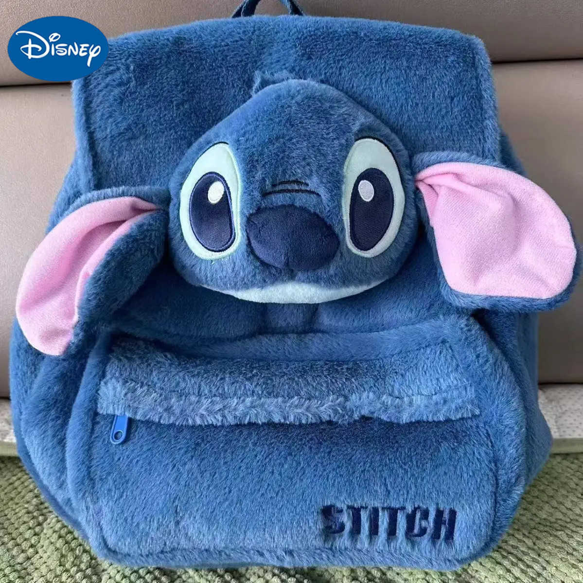 Disney New Plush Backpack Ins Japanese Blue Stitch Funny Cartoon Large-Capacity Student Backpack Kindergarten Bag Child Gift H251212