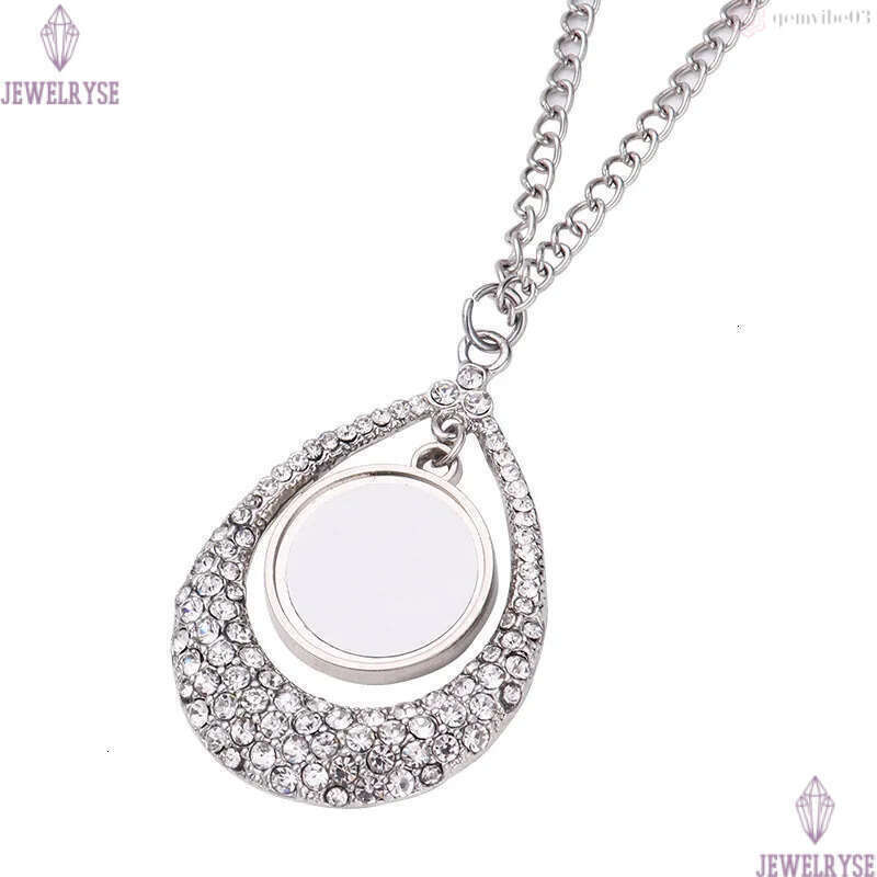 sublimation blank designer woman jewelry gold mens necklace party photo frame silver cross wing heart rhinestone pendant womens necklaces for gift
