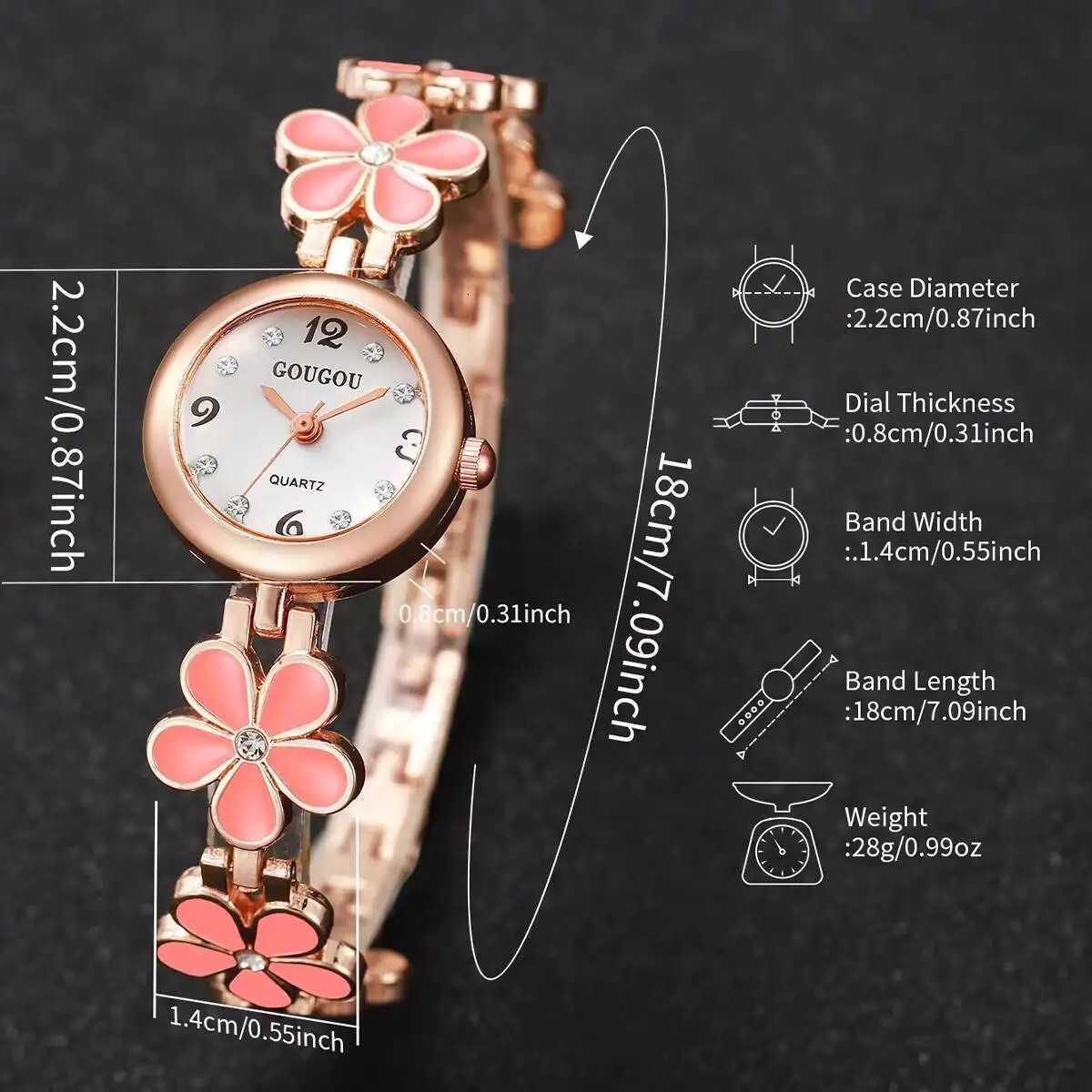 Elegant Flower Bracelet Strap Women Watches Fashion Diamond Arabic Dial Ladies Wristwatches Reloj MujerWithout Box Y251212