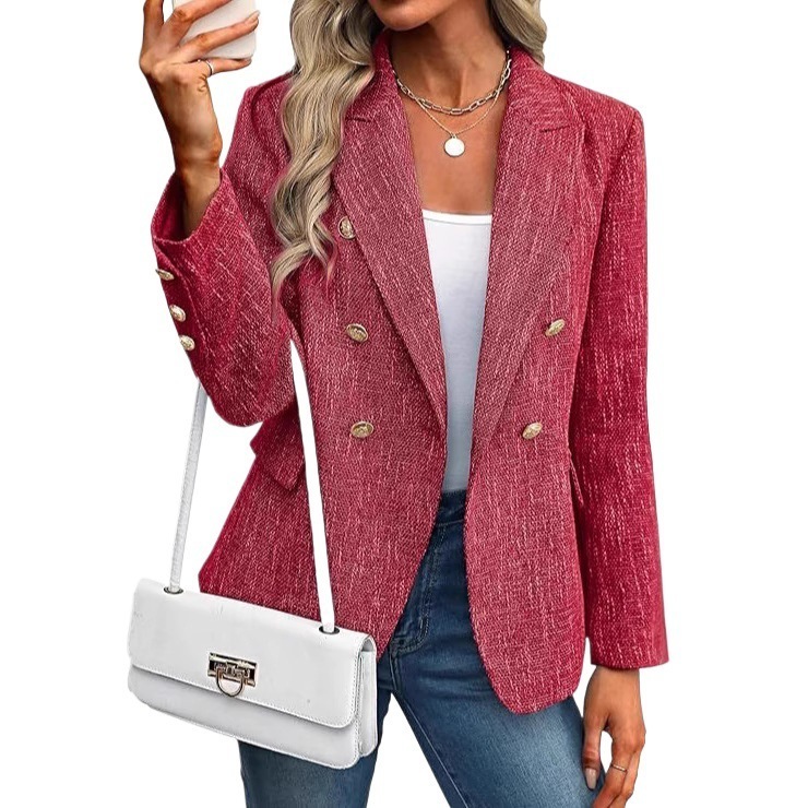 Womens Solid Color Blazer Autumn Simple Style Fashion Street Style Small Blazer 211122