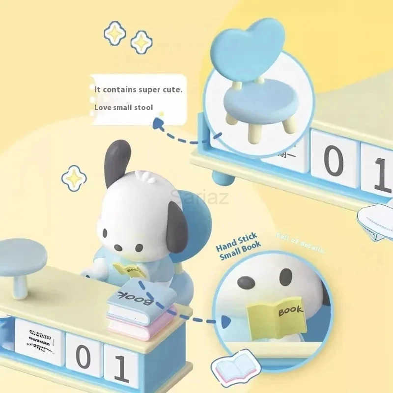 Sanrio Desk Calendar Series Anime Peripheral Exquisite Kuromi Pochacco Static Desktop Decorative ChildrenS Toy Gifts H2512121