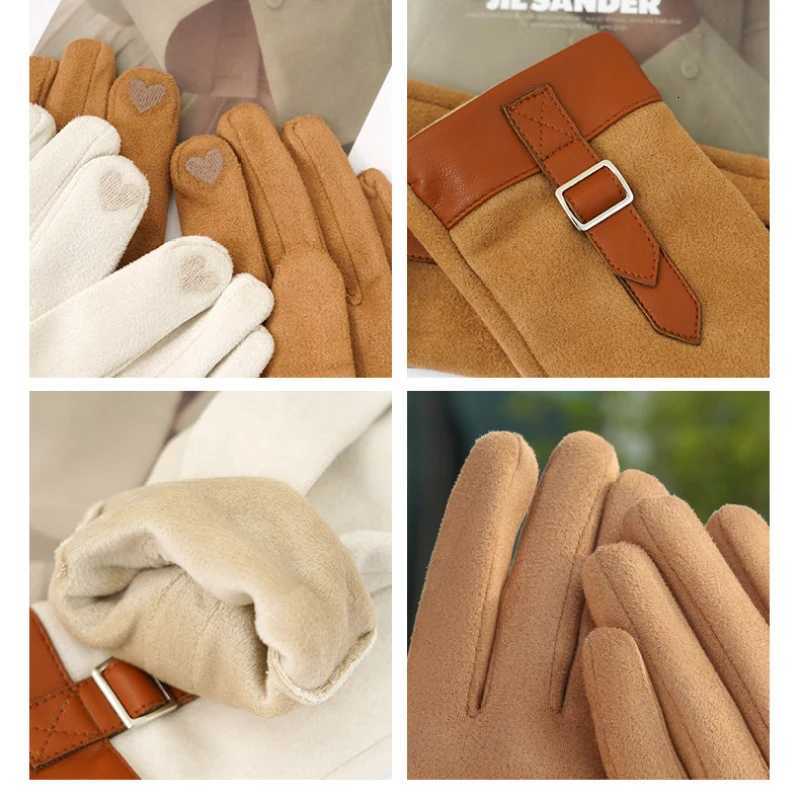 New Women Fashion Elegant Business Style Suede Keep Warm Touch Screen Gloves Drive Skiing Cycling Not Bloated Fleece Y251211