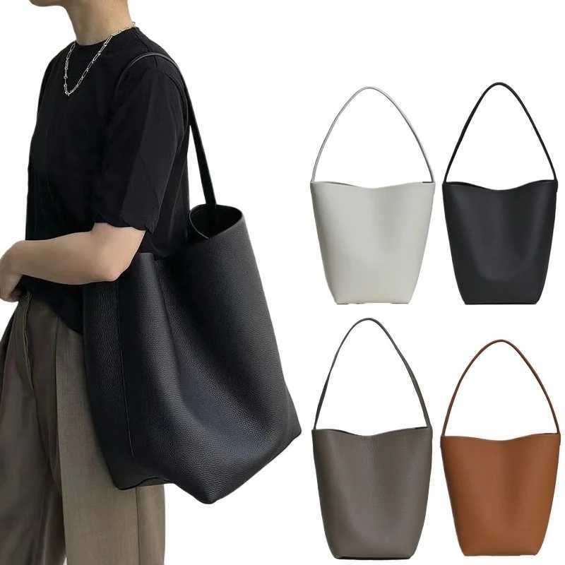 High-end Niche Bucket Tote Bag Large Capacity Genuine Leather Minimalist Fi Shoder Bag Y251211