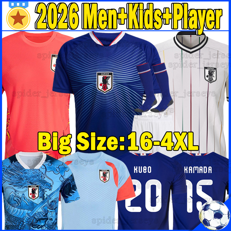 XXXL 4XL 26 27 JaPaN AYASE Soccer Jerseys TANAKA OGAWA Player version Long sleeve Men Uniforms 2026 2027 K.NAKAMURA MINAMINO OGAWA KAMADA Kids kits set football shirts