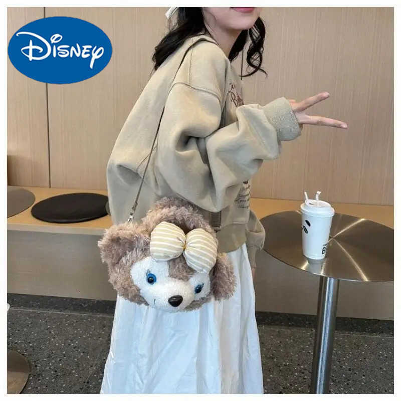Disney Stellalou Plush Cartoon Brown Rabbit Zipper Commuter Large Capacity Handbag Crossbody Bag Armpit Bag Girl Birthday Gift H251212