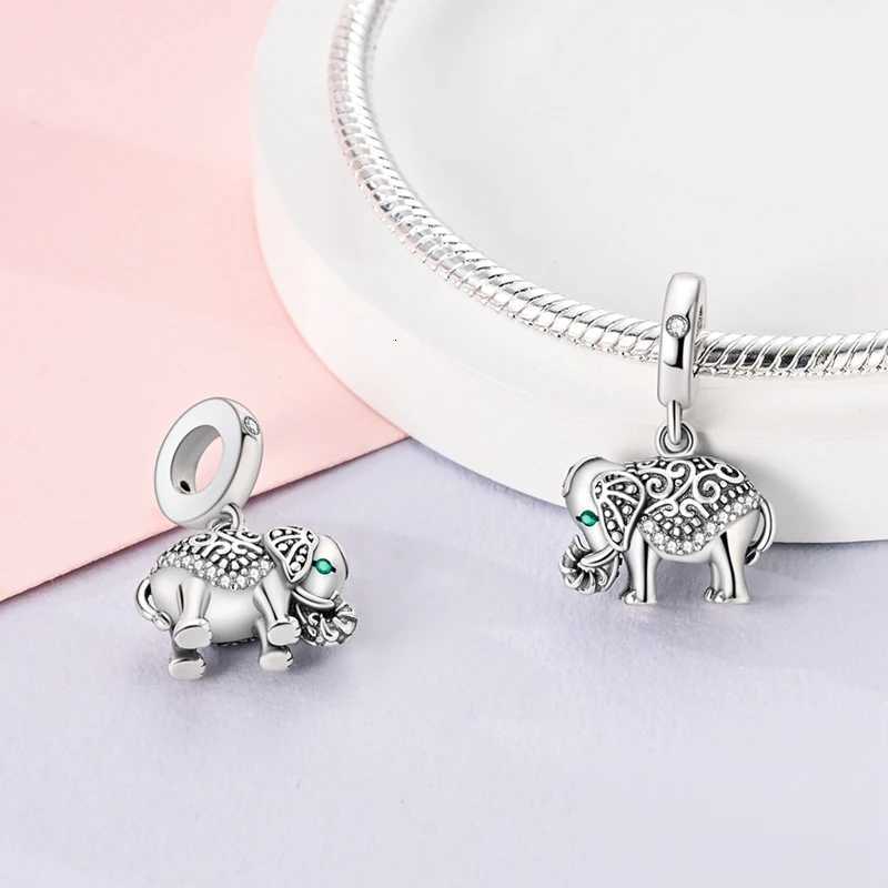 Charms Beads Pendant 925 Sterling Sier Vintage Pattern Elephant Charms Fit Bracelet Pendant Wen Fine Jewelry Gifts Y251212