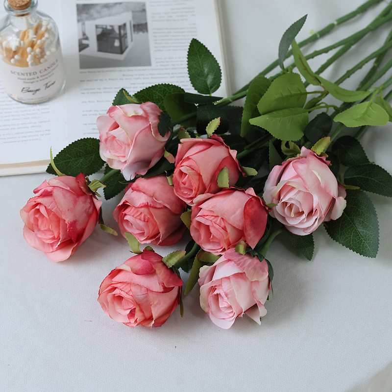 Artificial Rose Silk Cloth Faux Flowers for Wedding Party Home Office Desktop Dining Room Decor Flower Arrangement Easter Spring Table Centerpiece Vase Filler