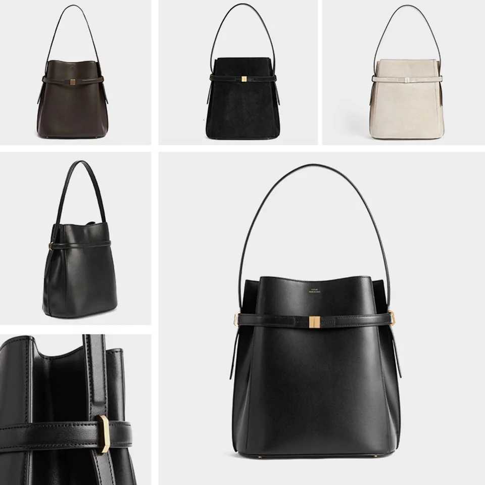 Large capacity bucket bag niche letter simple and versatile handheld wens shoder bag Y251211