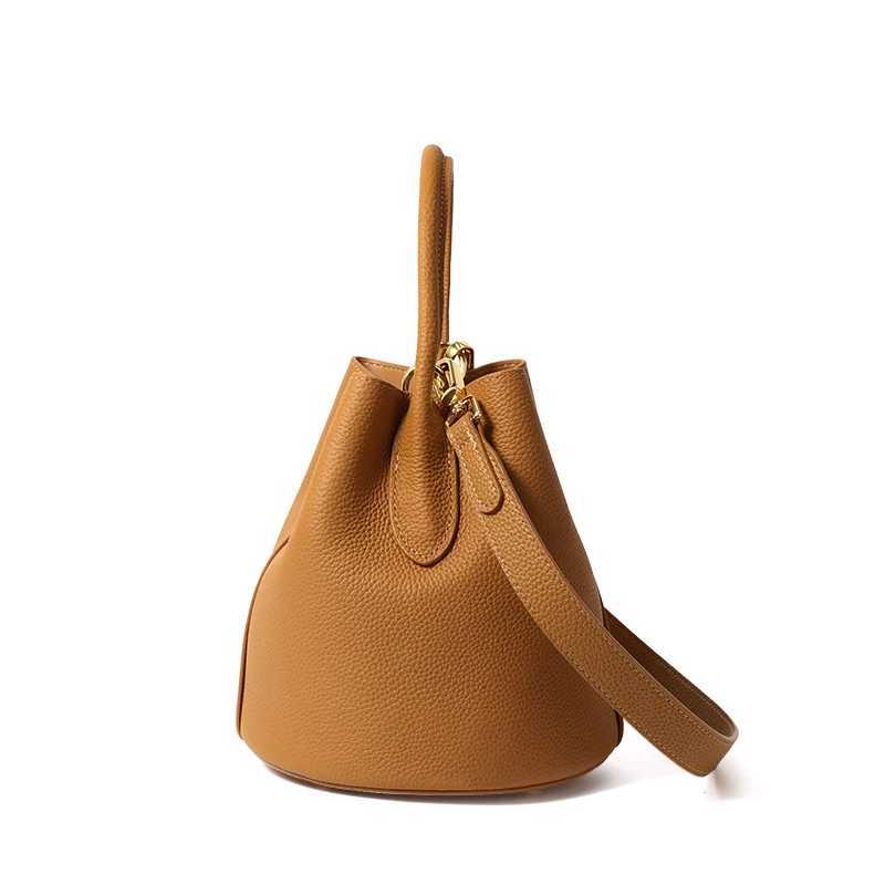 Genuine cowhide lychee pattern wens handbag with single shoder strap large capacity mother-child bag bucket bag Y251211