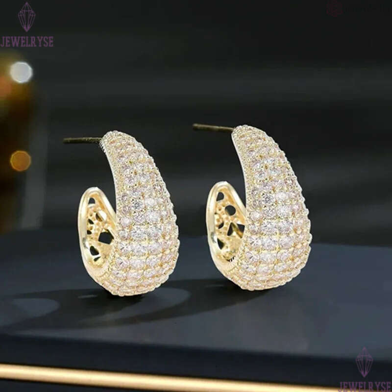 Luxury CZ Hoop Designer Earring for Woman Accessories Party AAA Cubic Zirconia Pink Circle Copper 18k Gold Diamond Bridal Wedding Earrings Women Jewel