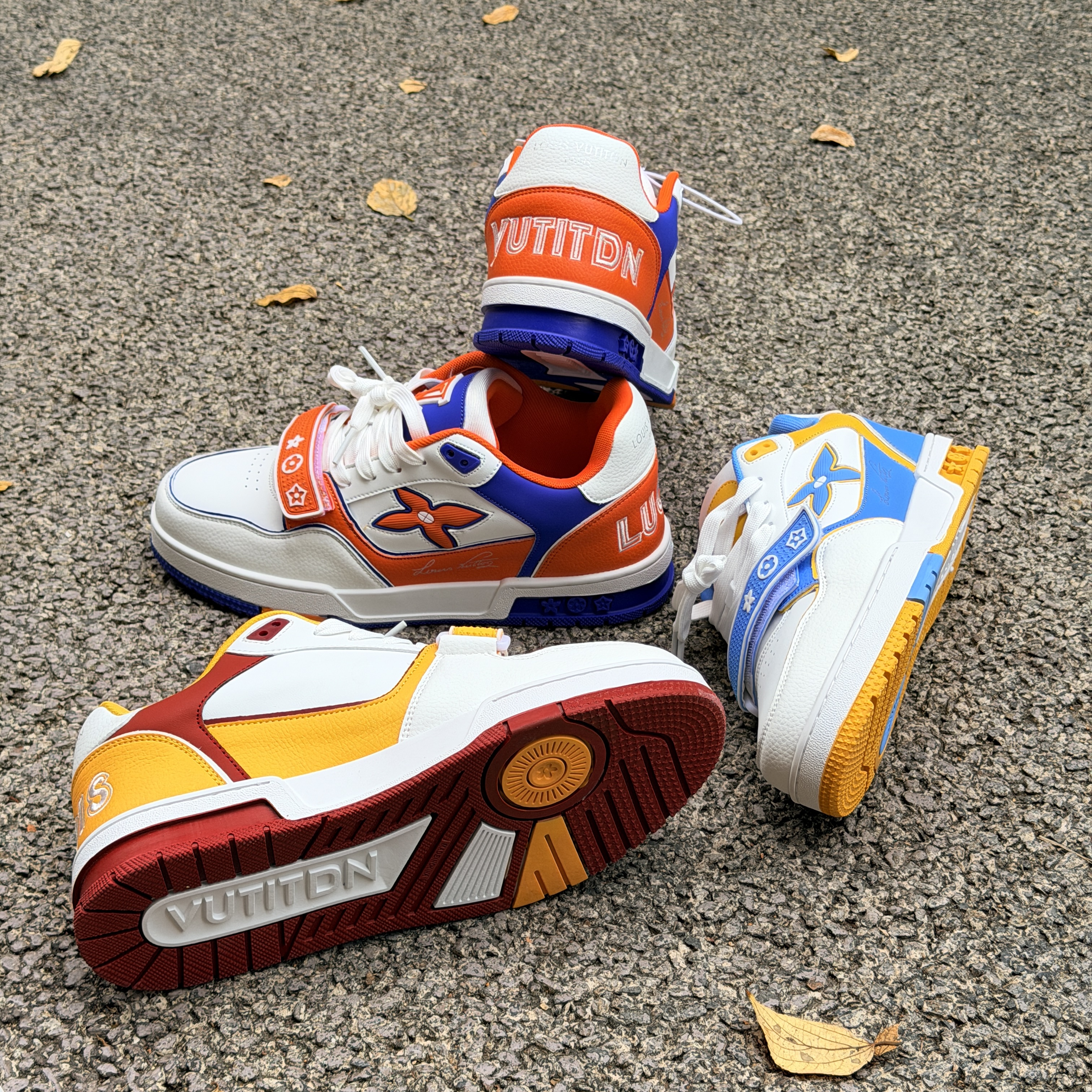 Hot Free VUTITDN shipping designer shoes for mens womens running shoes blue yellow orange outdoor sneakers sport shoes size 35-44