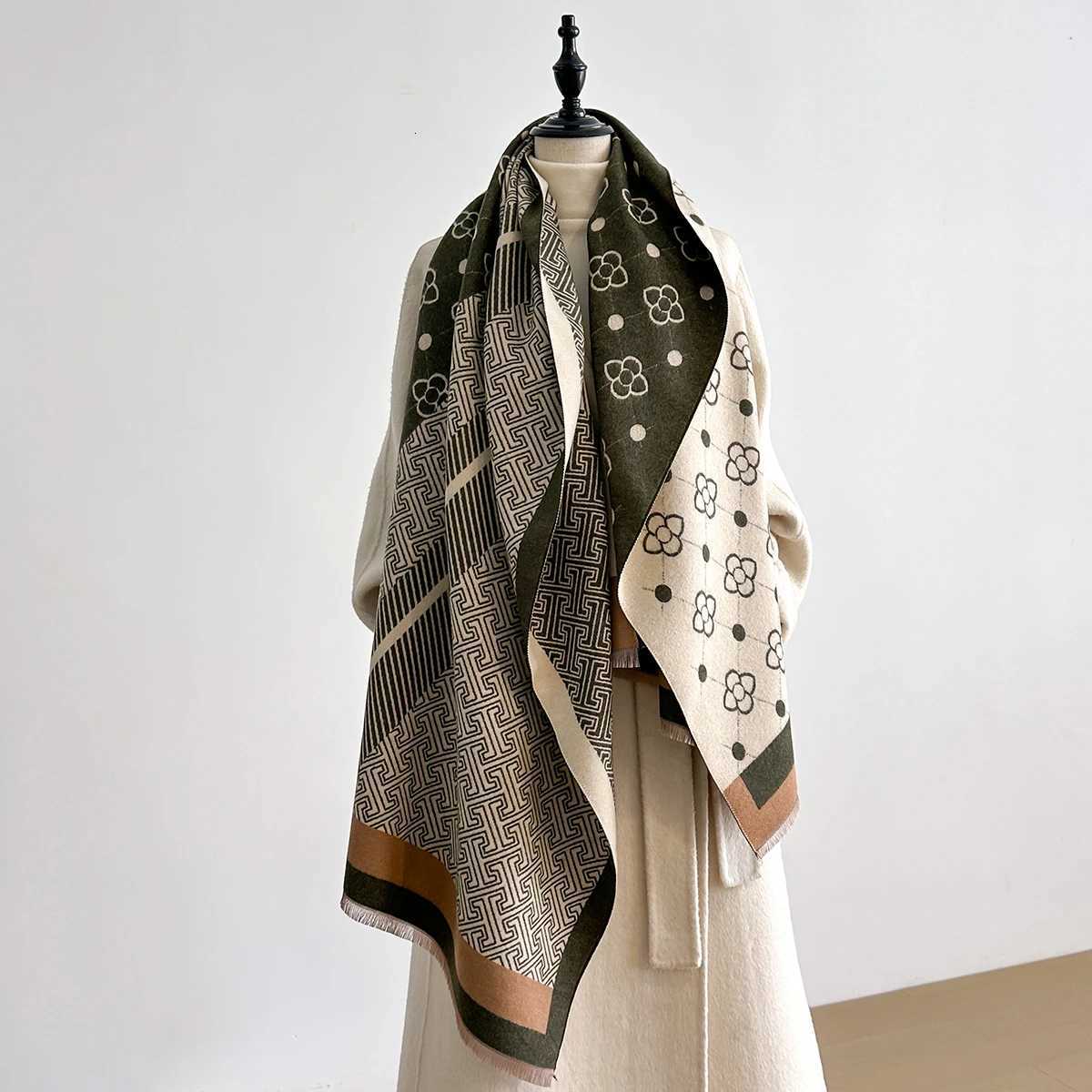 2025 New Winter Warm Faux Cashmere Scarf Women - Thick Luxury Shawl Wrap Perfect as Travel Poncho Blanket Y251211