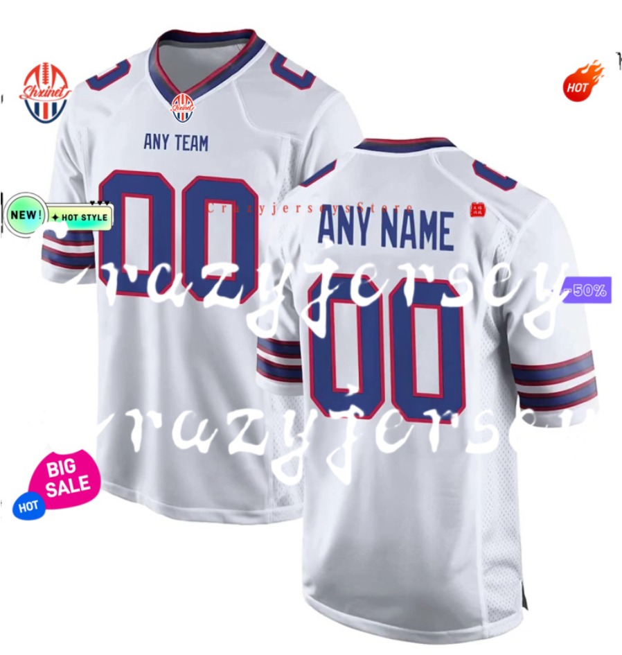 Custom Josh 17 Allen 2025 Rivalries Football Jersey Joey Bosa Gabriel Davis Miller James Terrel Bernard Rasul Douglas Dawkins Cook III Competitive ver