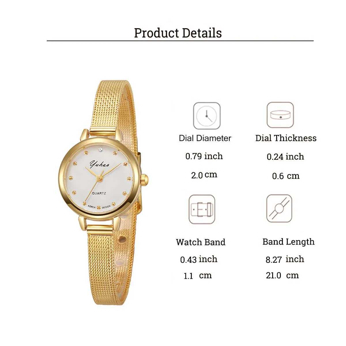 Fashion Light Luxury Alloy Mesh Band Round Dial Women Quartz Watch and Jewelry 6 Piece Set Suitable for Daily Wear Christmas a Y251212