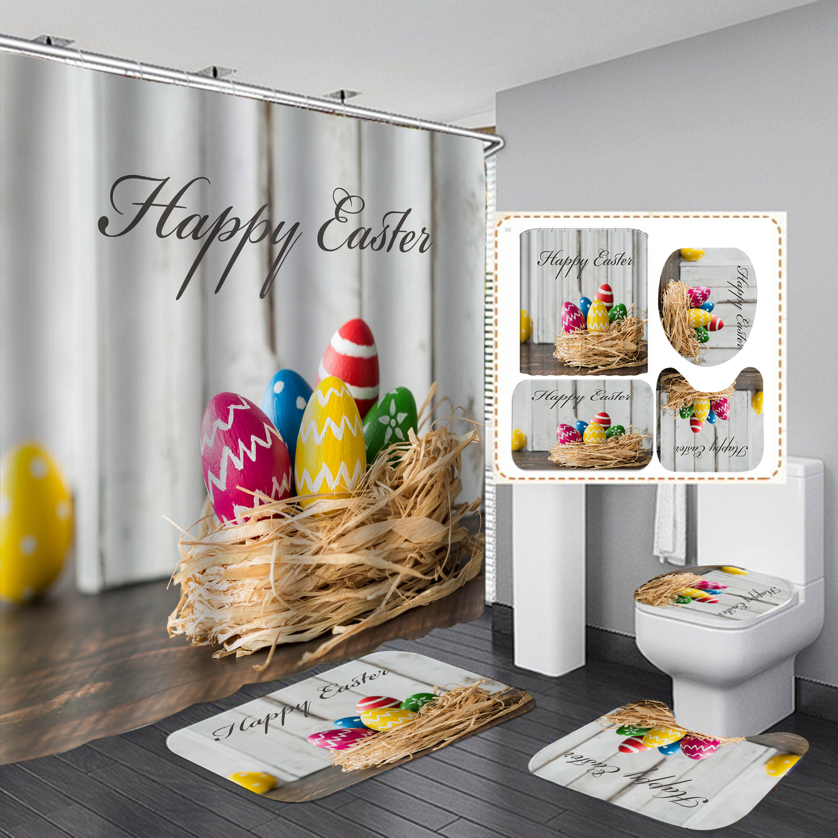 YL-37379 Digital Printed Waterproof Bathroom Composite Shower Curtain - Factory Direct Supply of Shower Curtains - Wholesale