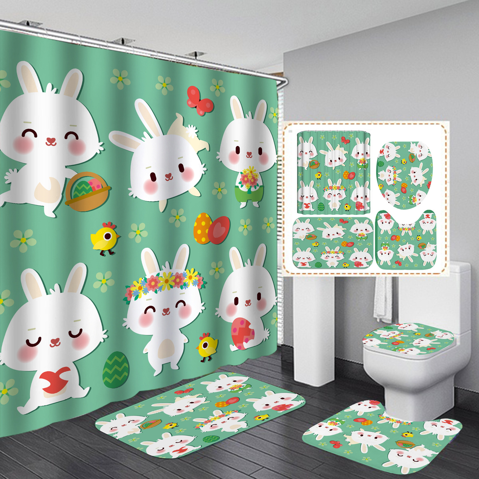 YL-37944 Digital Printed Waterproof Bathroom Composite Shower Curtain - Factory Direct Supply, Wholesale Shower Curtains