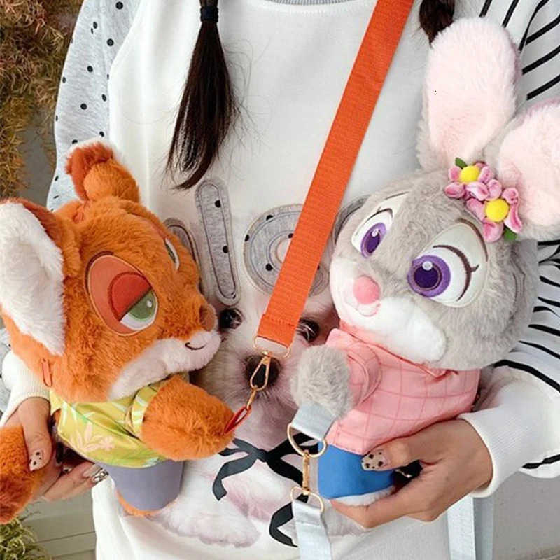 Disney Zootopia Plush Backpack Nick Wilde Judith Laverne Hopps Doll Crossbody Bag Cartoon Shoulder Bag Christmas Birthday Gift H251212
