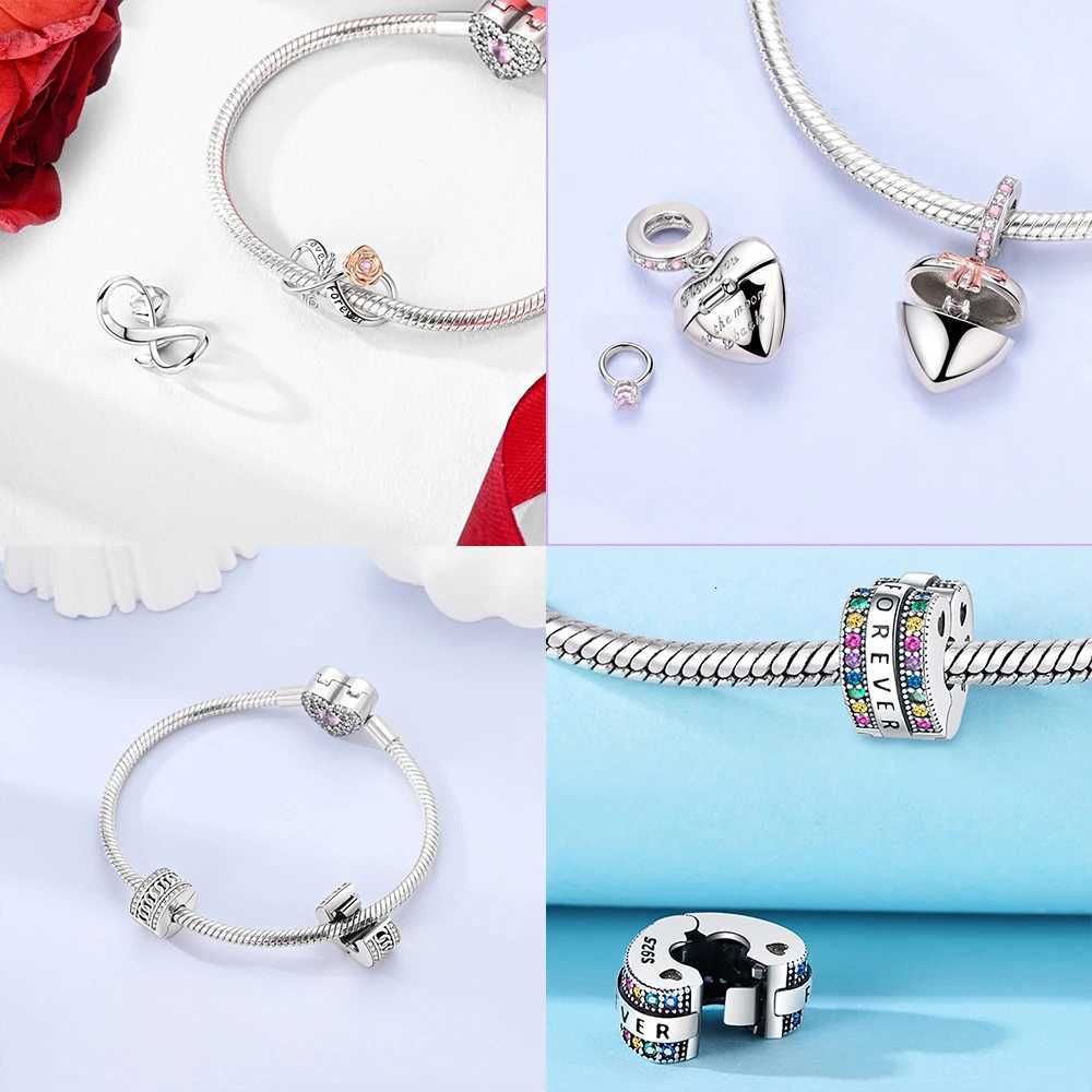 Rose Gold Zircon Beads Fit Bracelet Charms 925 Sier Jewelry Wen Diy Accories Y251212