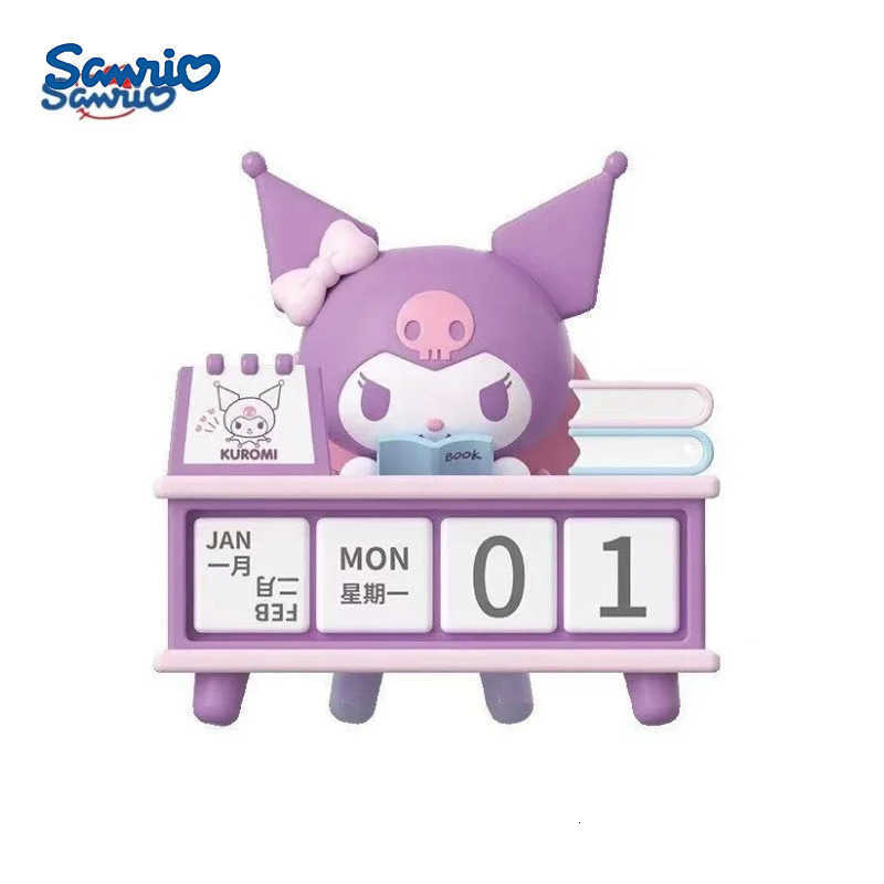Sanrio Kuromi Cartoon Desk Calendar Cute Anime Model Creative Student Desktop Ornament Collection Doll Figure Childrens Gift H251212