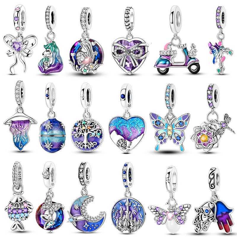 New 925 Sterling Sier Charms Beads Fish Unicorn Bow Pendants DIY Wen Bracelet Jewelry Gift Y251212