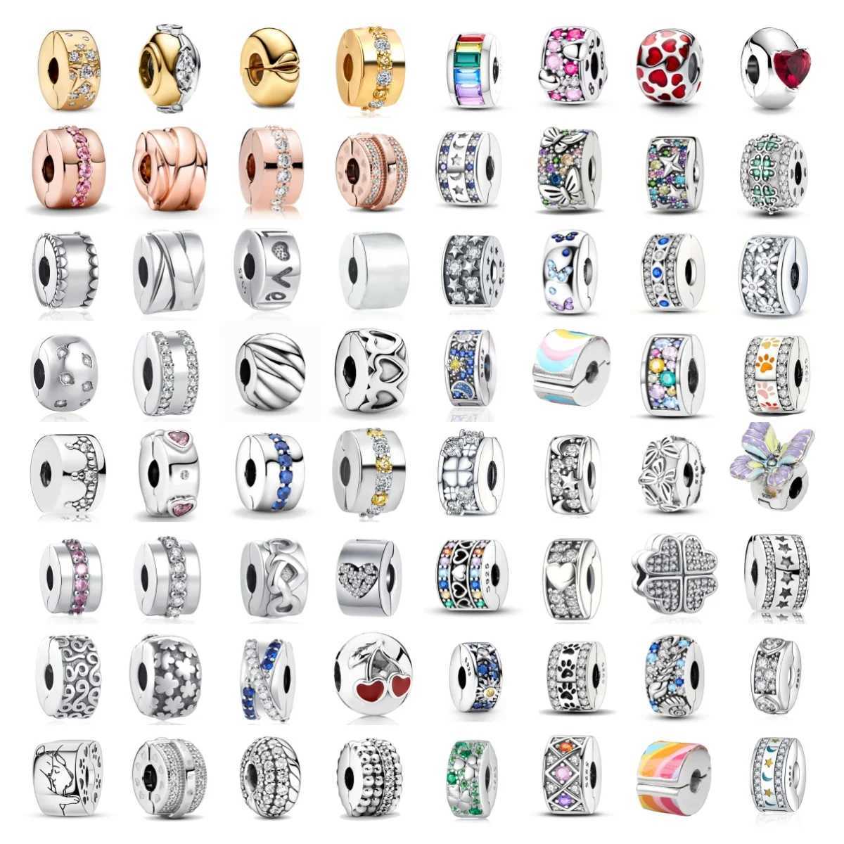 2026 925 Sier Positioning buckle Clip Charm MoonStar Beads Fit Bracelet Charm Wen DIY Jewelry Gift Y251212