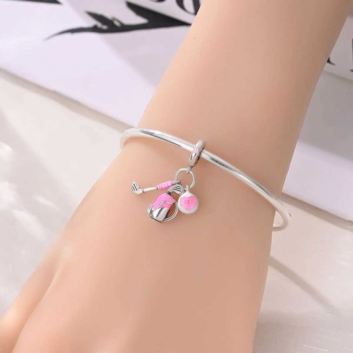 Basketball Soccer Pendant 925 Sterling Sier Ball Badminton Charms Golf Earrings Bead Fit Sports Bracelet Necklace Jewelry Gift Y251212