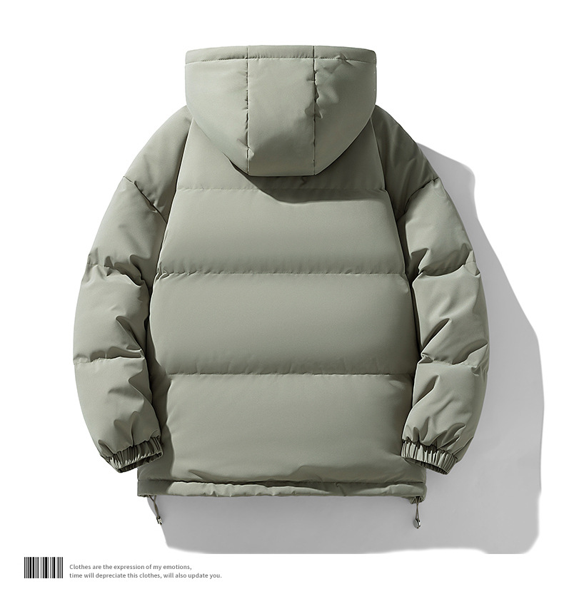 2025 New Men's Down Cotton Coat: Winter Loose Warm Couple Style Hong Kong Fashion Thickened Hooded Puffer Jacket