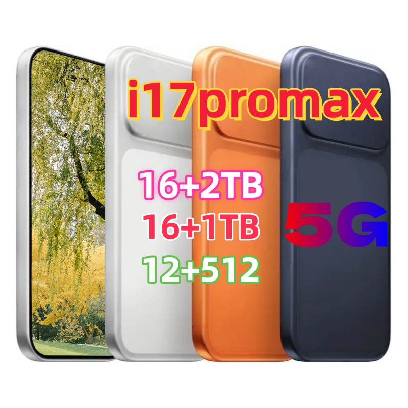i16 i17 Pro Max mobile phone 2TB memory 6.9-inch smart phone full HD display camera facial unlock 5G mobile phone USB-C high-end customization