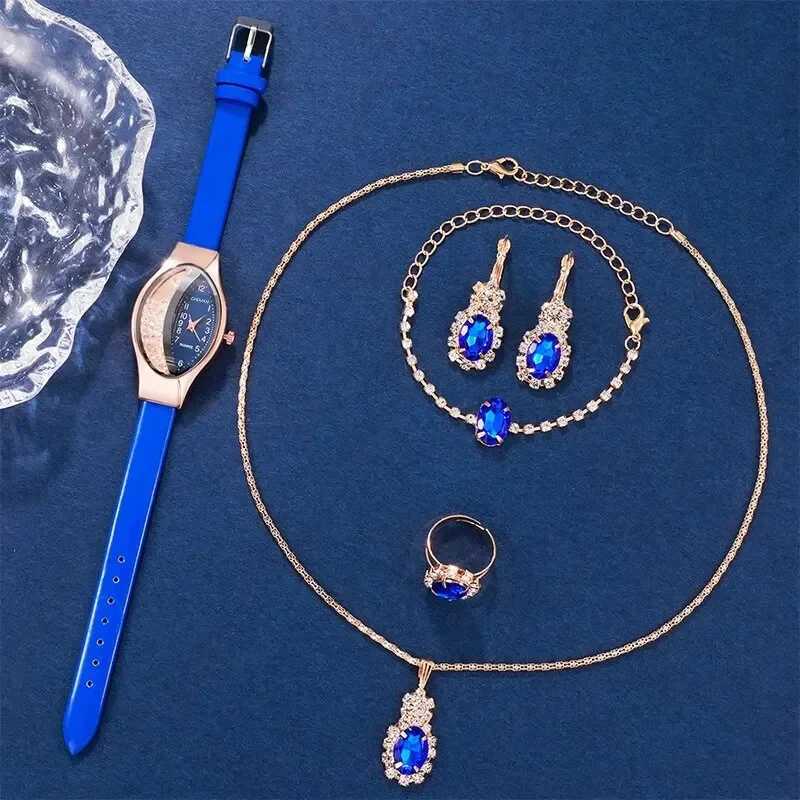 Ladies WatchCrystal Quartz Watch Luxury Brand Design Simple Ladies Womens Fashion 6-piece Set Y251212