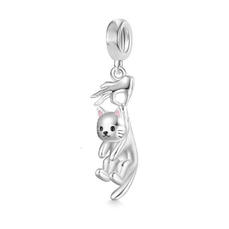 925 New Hot S Sparkling Cute Pet Cat Dangle Charm Bead Fit Sier Bracelet Necklace Bead DIY Jewelry Gift for Wen Y251212